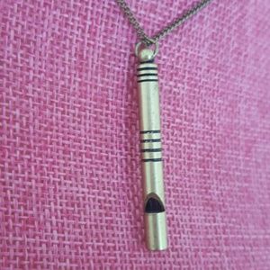 Gold whistle necklace